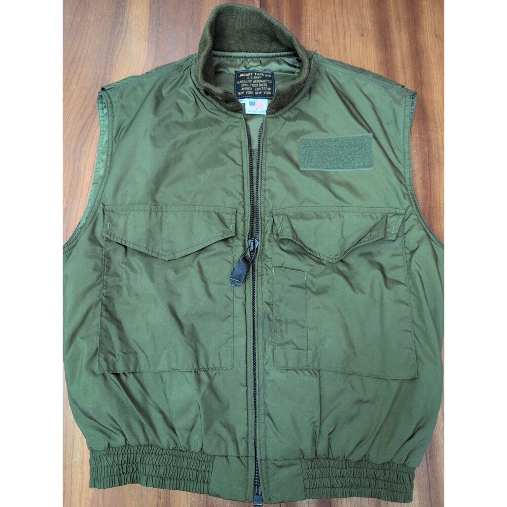Avirex USA Vintage Flight Vest Jacket G-8 US Navy SPEC 7823 Olive Green Mens 40